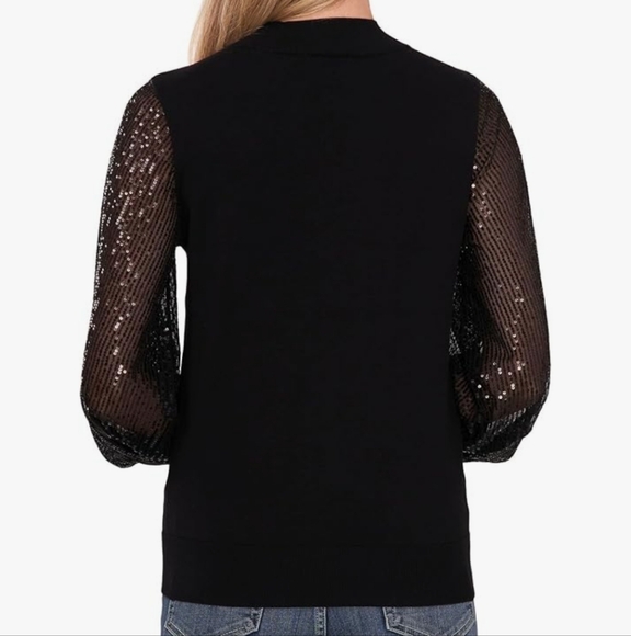 Cece,NWT,Sequin Long Sleeve Mock Neck Sweater,XS - Picture 2 of 11